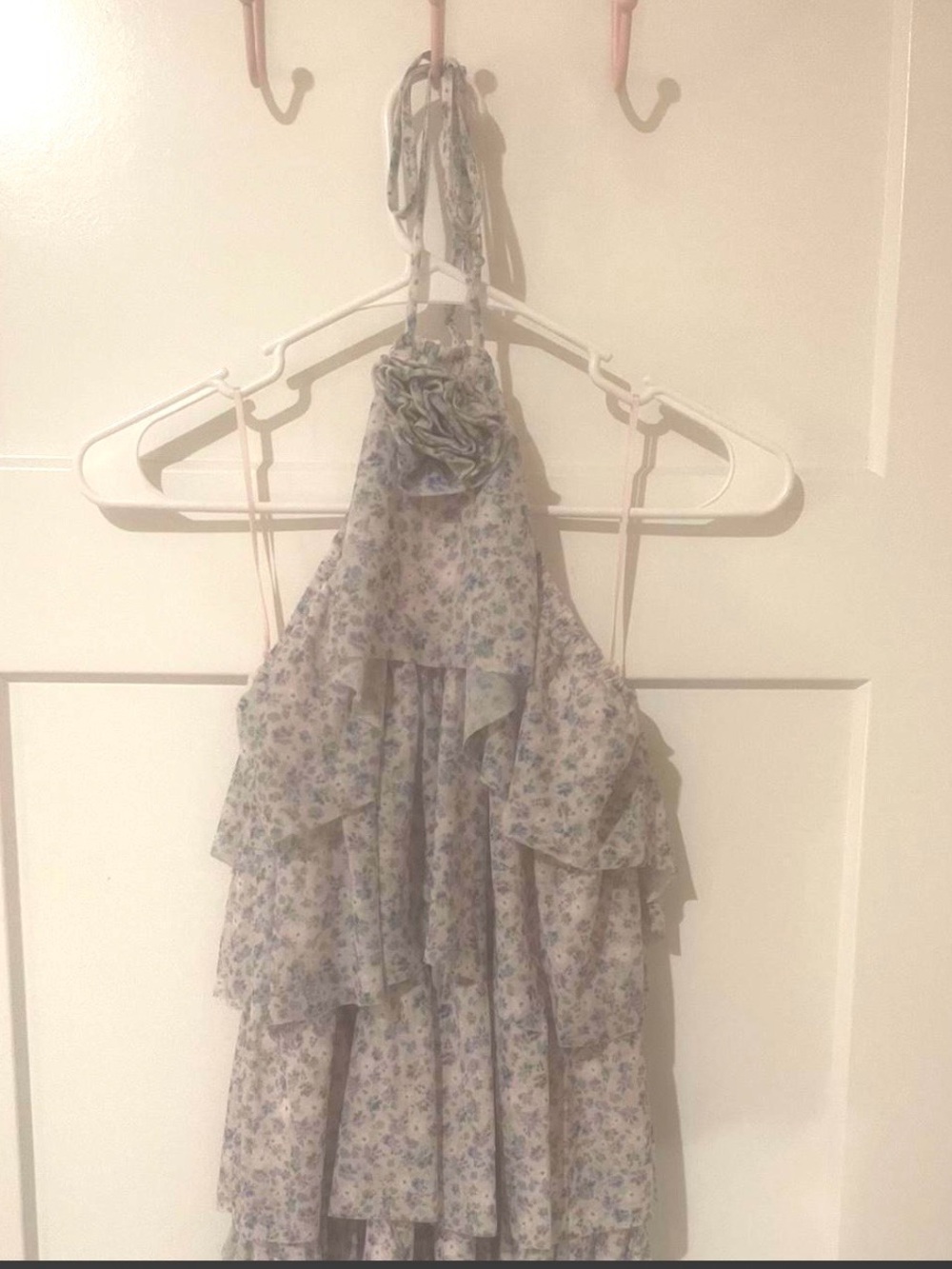 Floral Halter Tiered Ruffle Dress